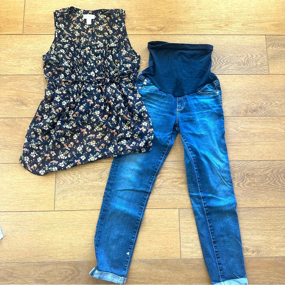 Maternity Jeans & top Size 28